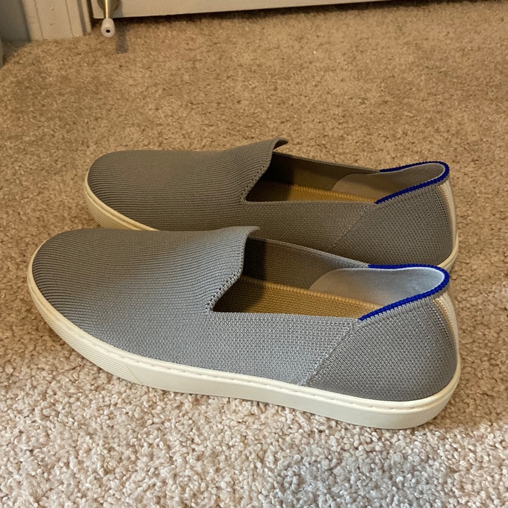 Rothy’s light grey original slip on sneaker